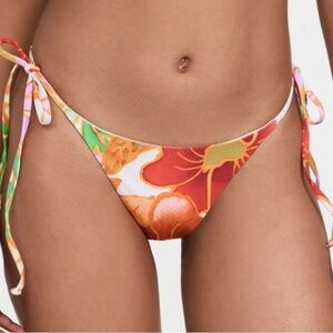 Mara Hoffman Lei String Bikini Bottom in Floral Multi Size XL NWT